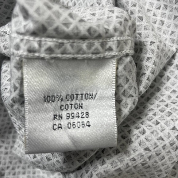 Bugatchi Uomo Gray Long Sleeve‎ Cotton Geometric Classic Fit Shirt Mens Size XL - Picture 6 of 7